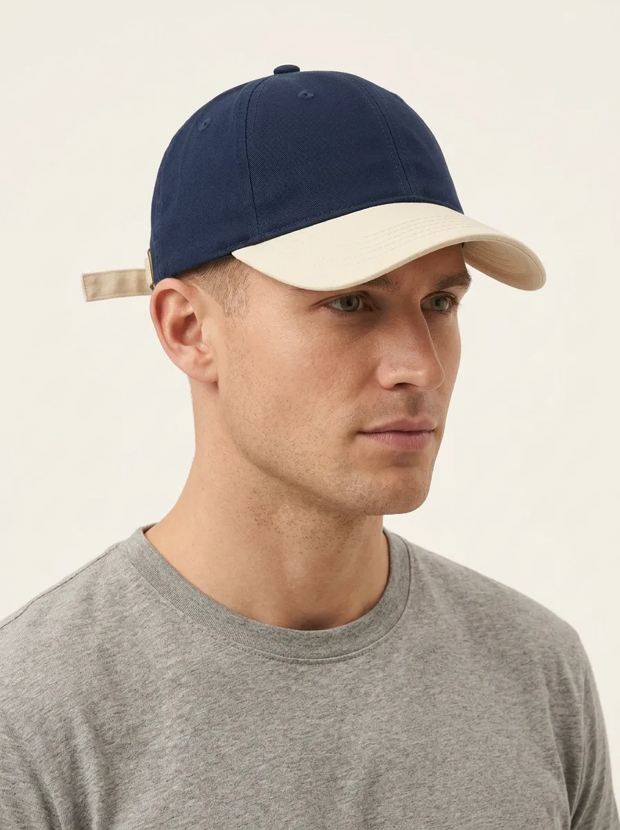 Unisex Two-Tone Contrast-Brim Curved Baseball Cap
