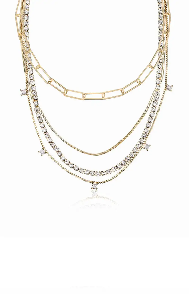 Ettika Mixed 18k Gold Plated Chain Necklace