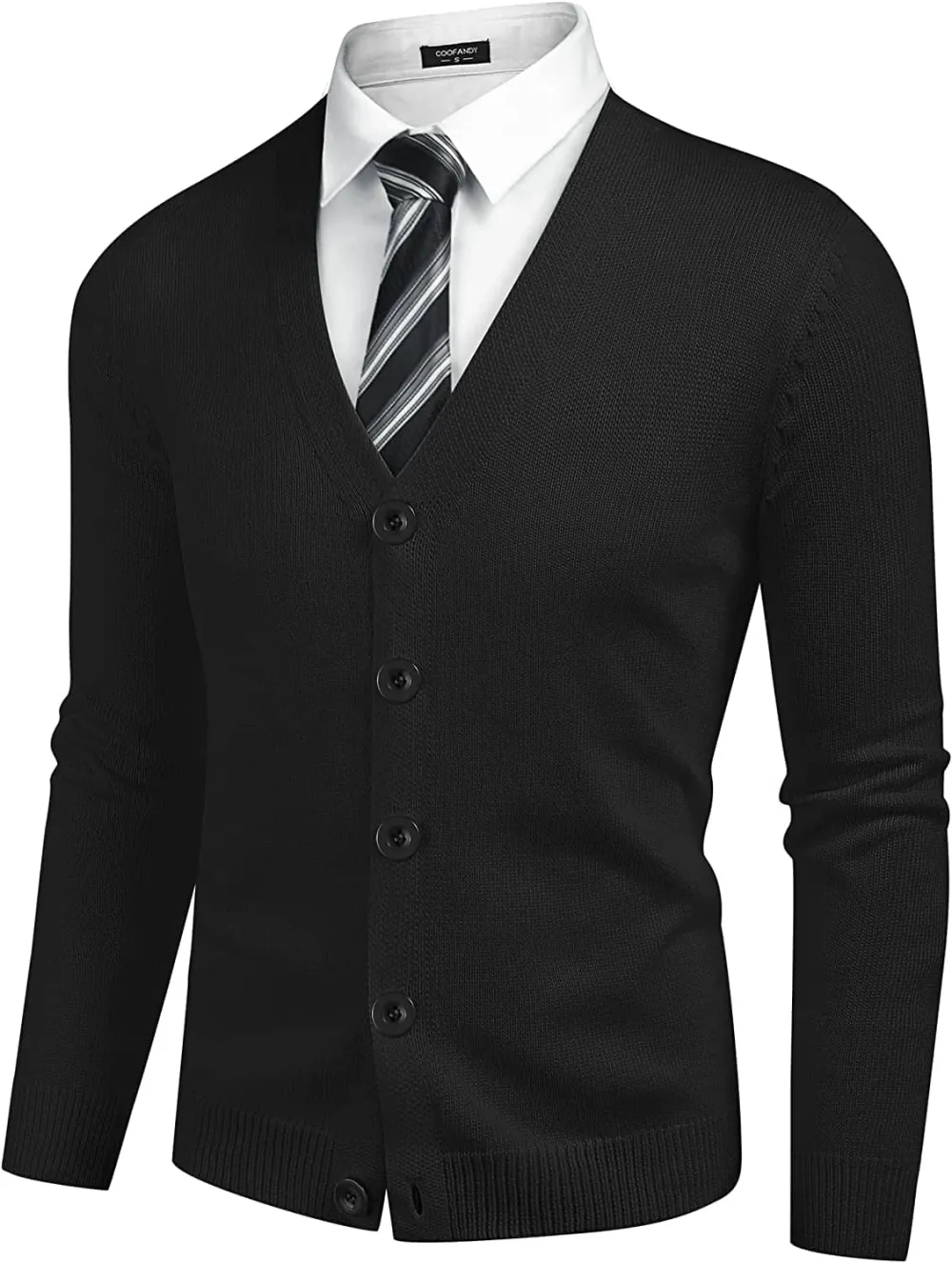 V Neck Lightweight Button Down Knitted Sweater Jeans