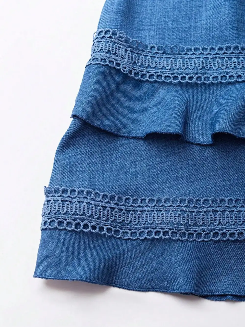 Modern Everyday Lace Detail V-Neck Mini Dress