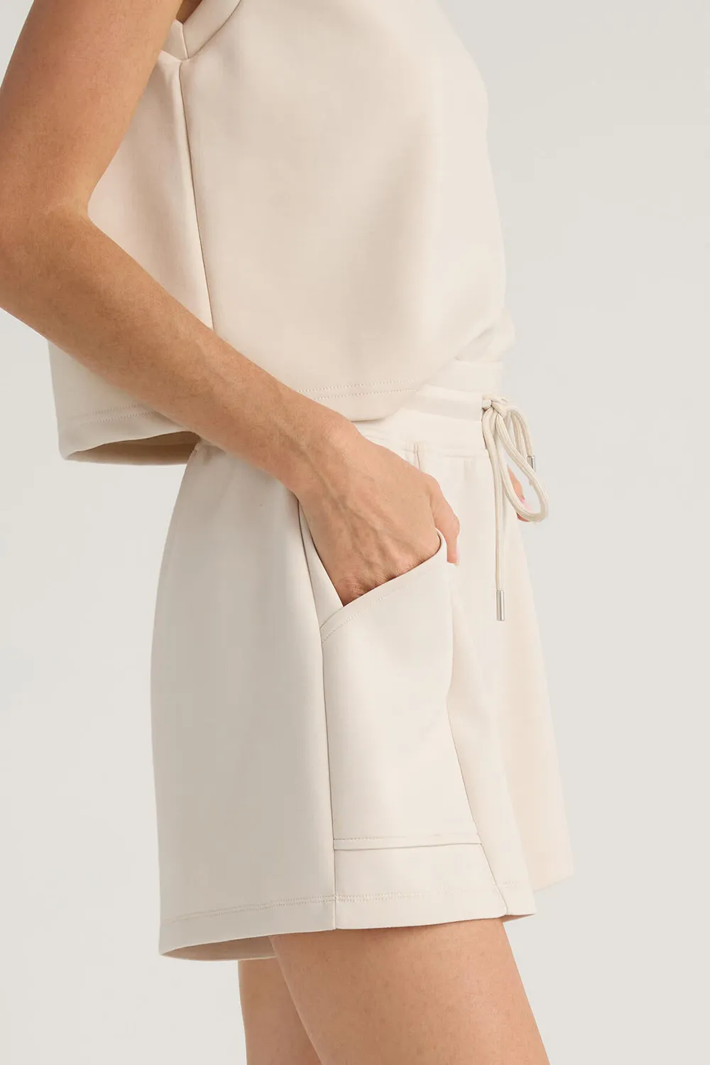Soft Knit Shorts-Stone