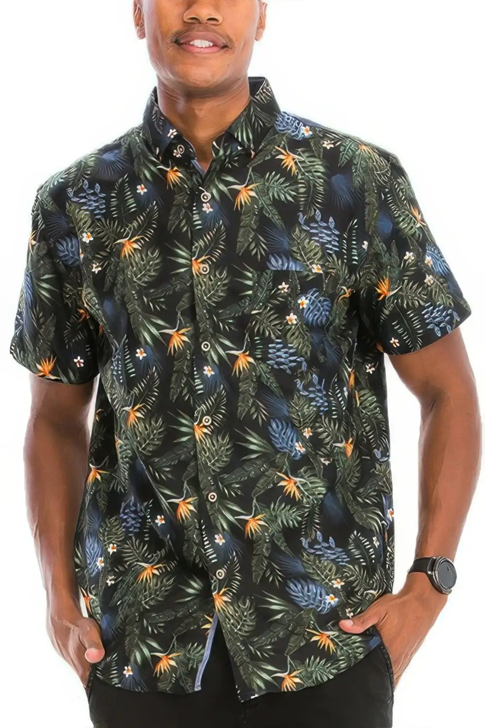 Modern Print Button-Down Shirt