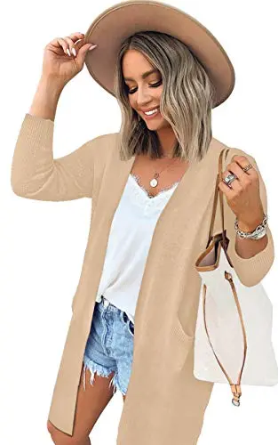 Womens Cardigan Color Block Striped Draped Kimono Cardigans Long Sleeve Open Front Casual Knit Sweaters Coat Outwear