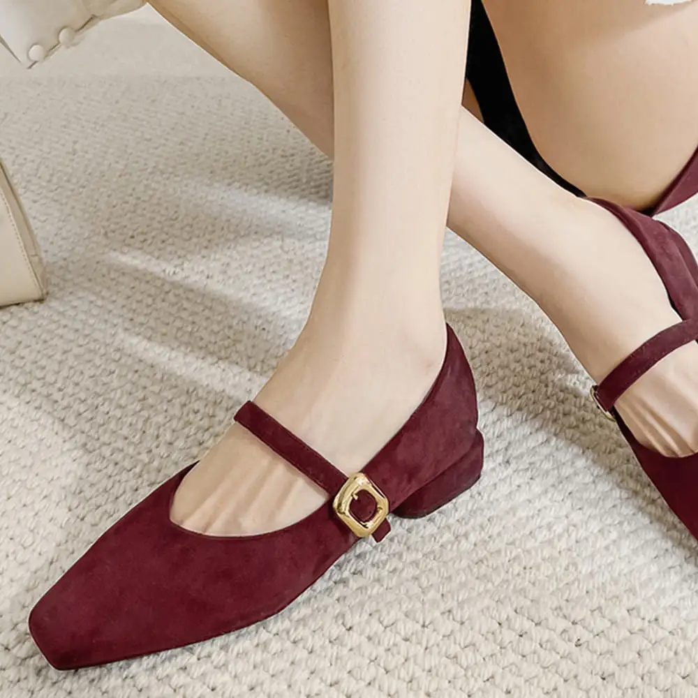 Morning Café Low Heel Babies with Strap