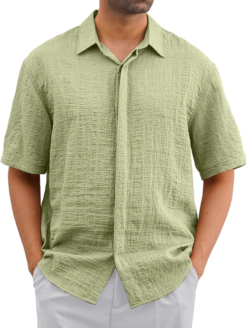 Everyday Layered Short Sleeve Button Front Shirt