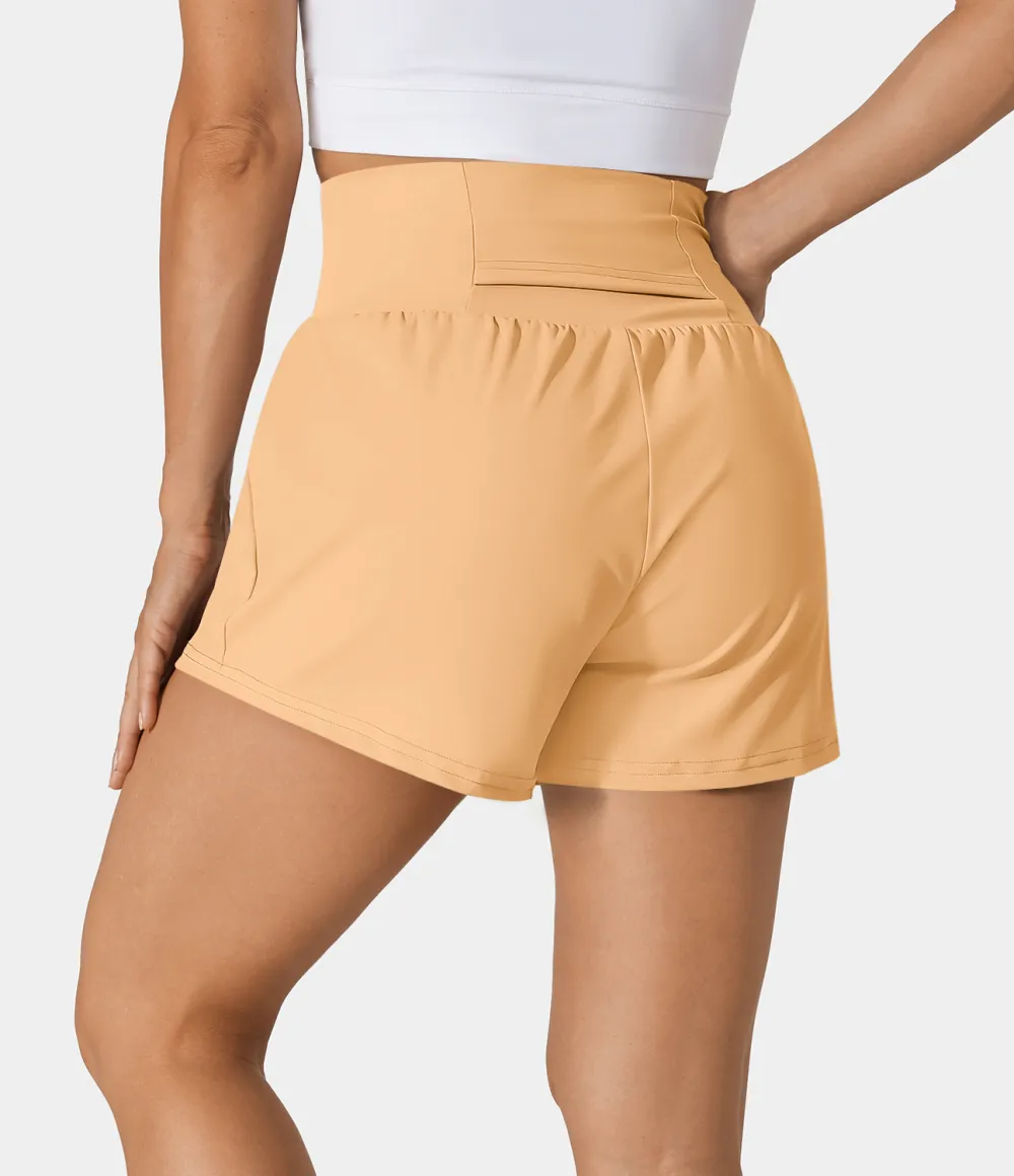 2026🔥  Super High Waisted Back Pocket & Side Hidden Pocket 2-in-1 Yoga Shorts 2.5