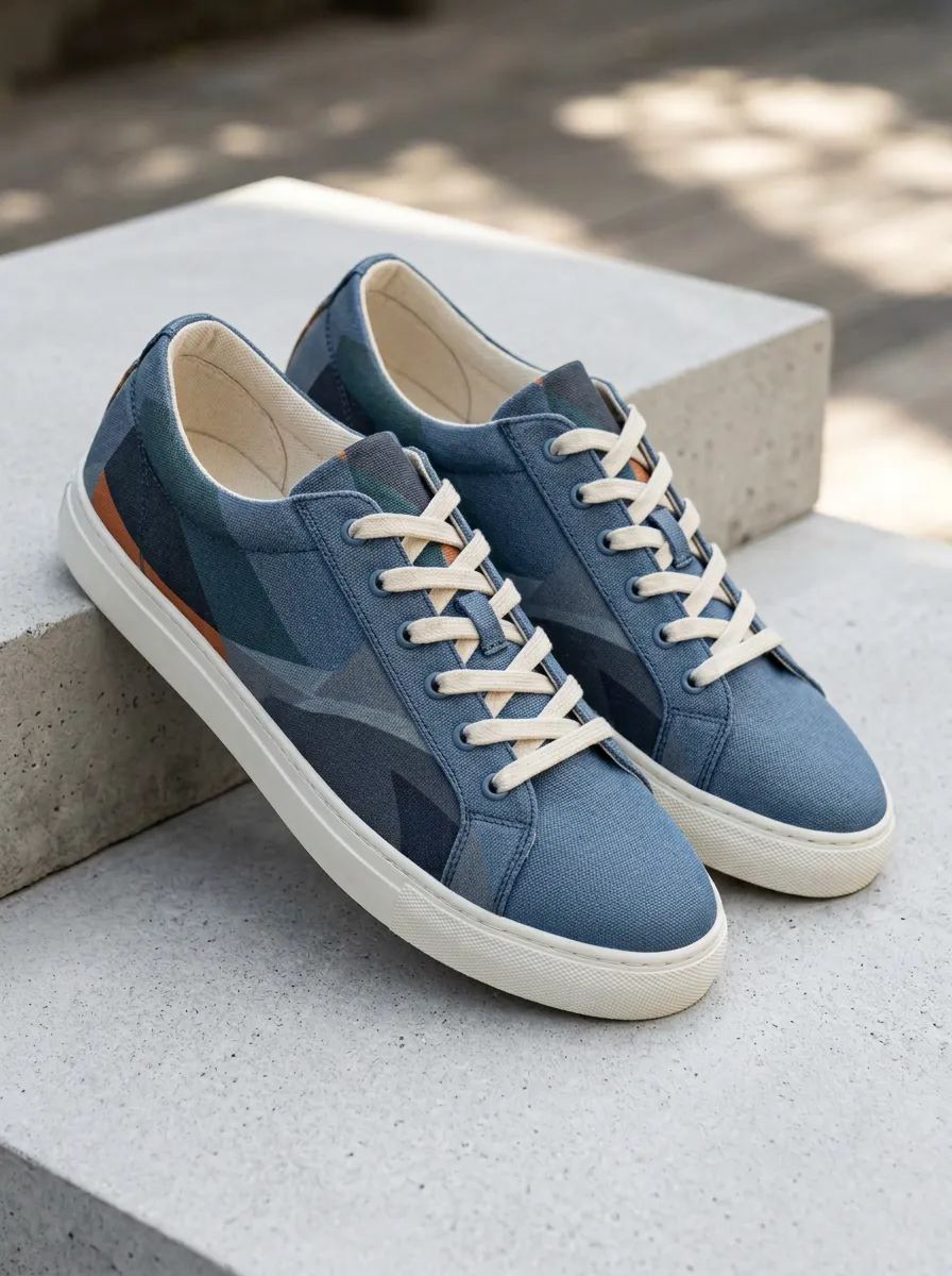 Camouflage Geometric Canvas Sneakers