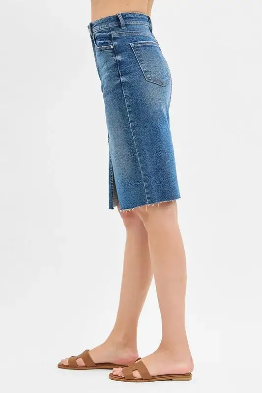 High Waist Slit Pencil Skirt