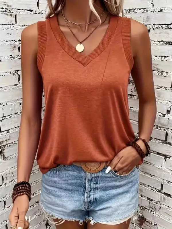 Everyday V-Neck Ribbed Tank Top