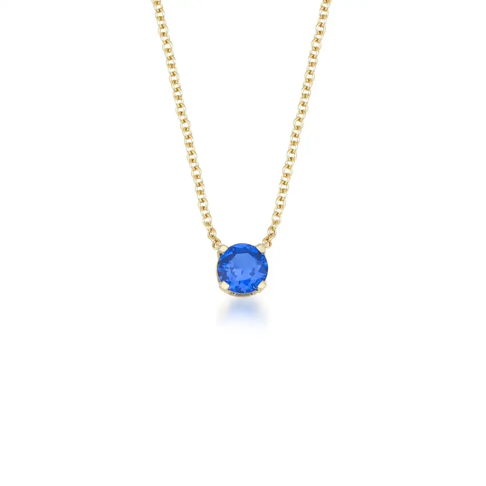 Dainty Prong Set Solitaire Sapphire Necklace