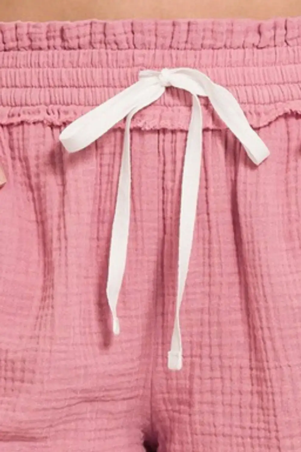 Relaxed Elastic Waist Drawstring Waist Shorts
