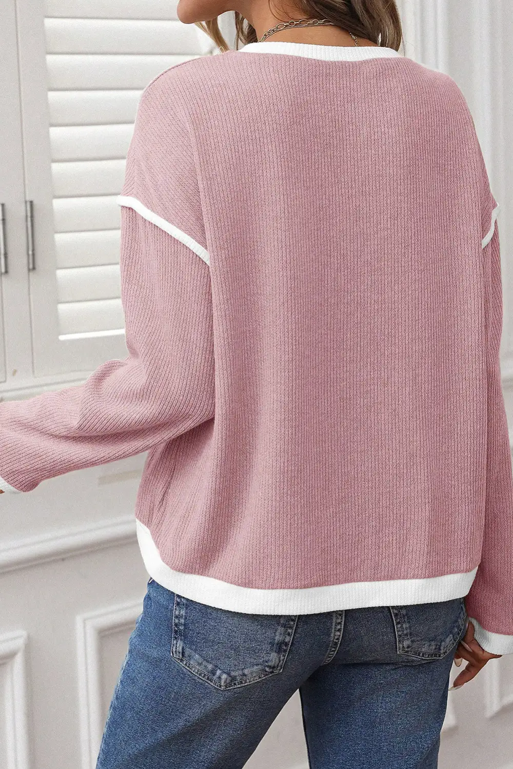 Women's Knit Drop Shoulder Loose Fit Top