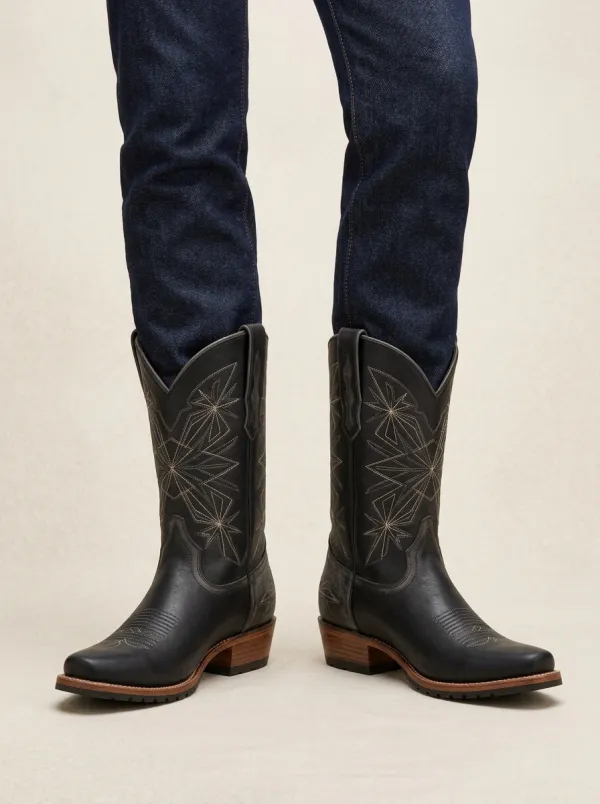 Unisex Western Star Embroidered Cowboy Boots