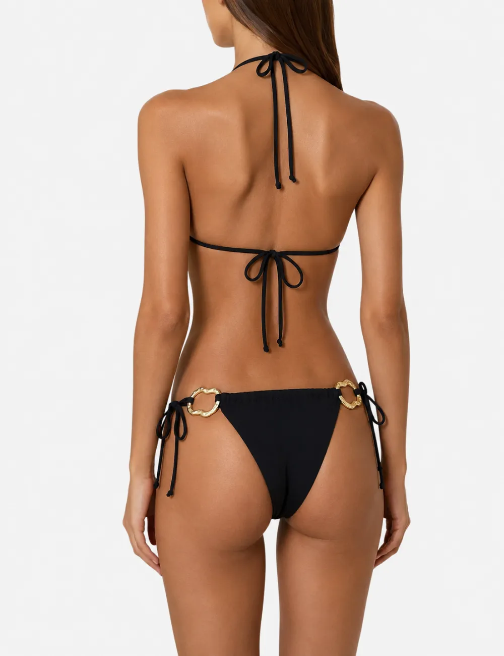 Ring Hardware Halter Triangle Bikini Set