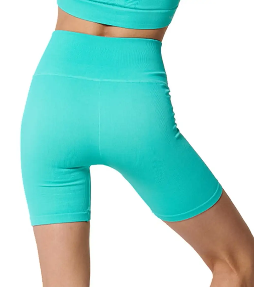Shaped Waist Ribbed Yoga Shorts
