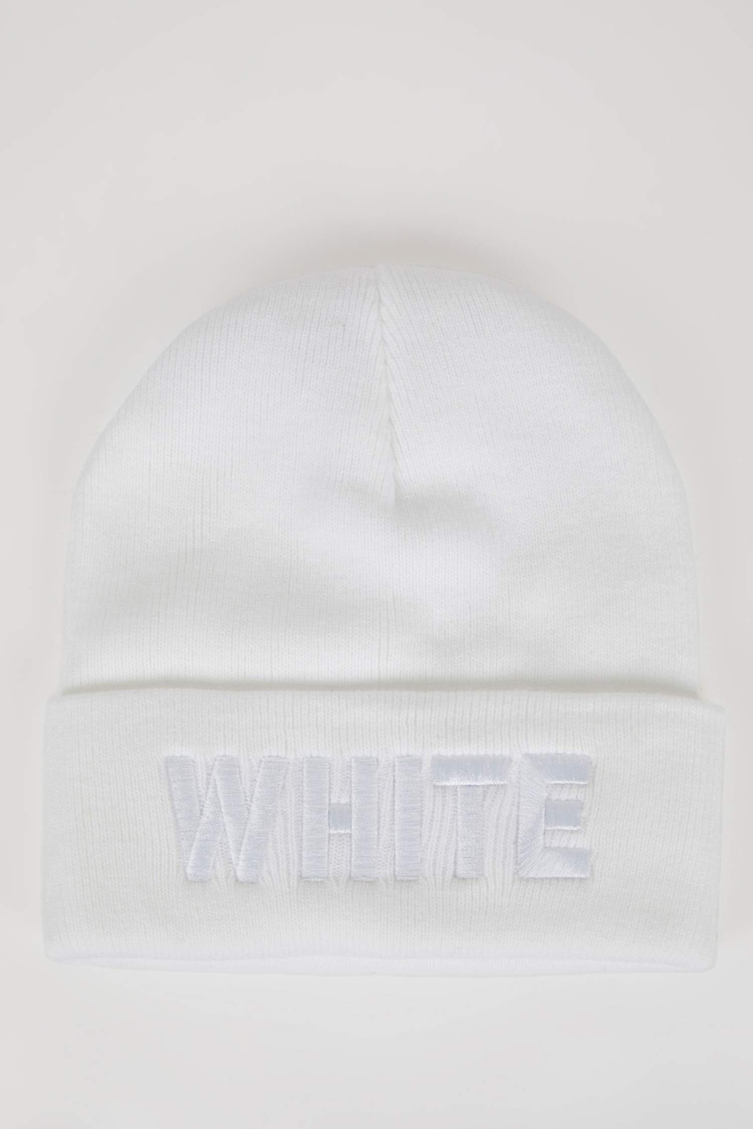 Slogan Embroidered Knitted Cap