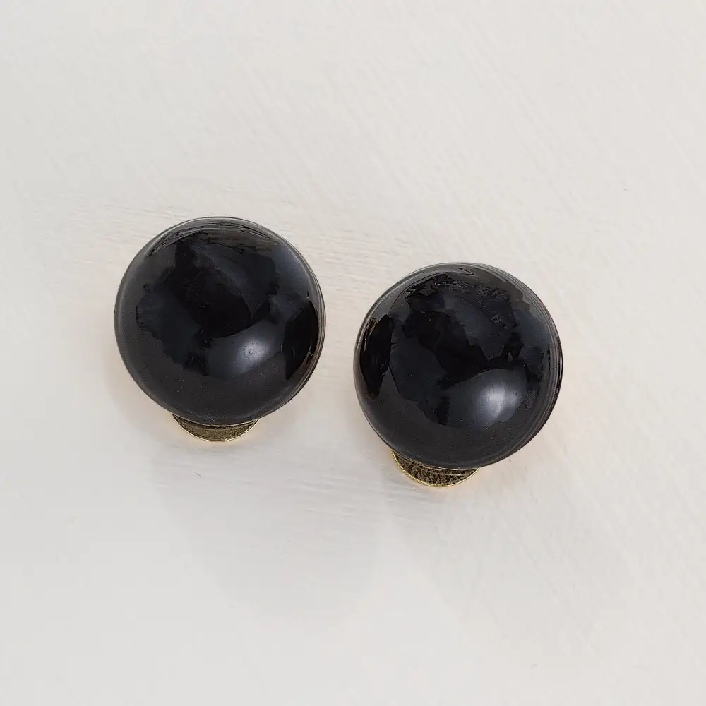 Polished Glass Clip On Earrings