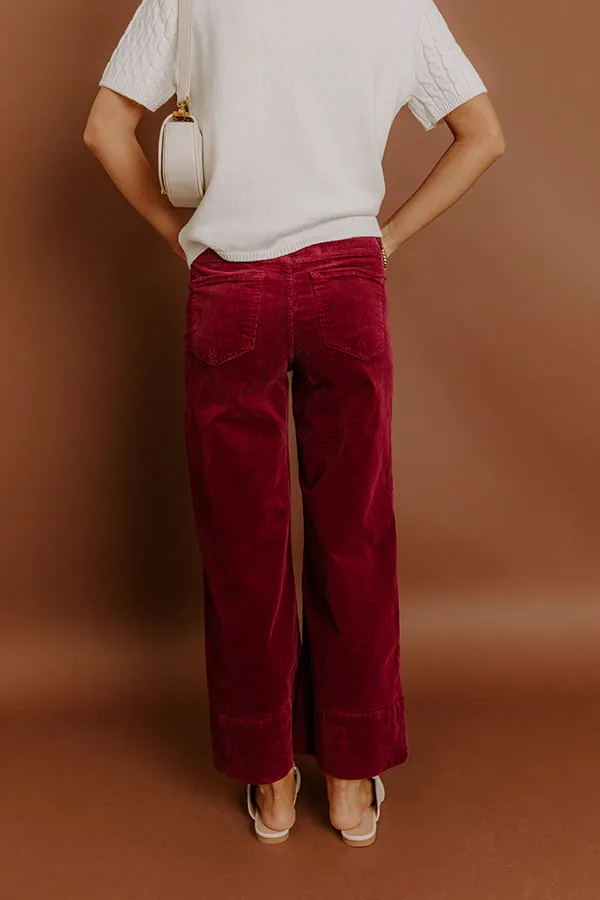 High Waist Wide Leg Corduroy Pants