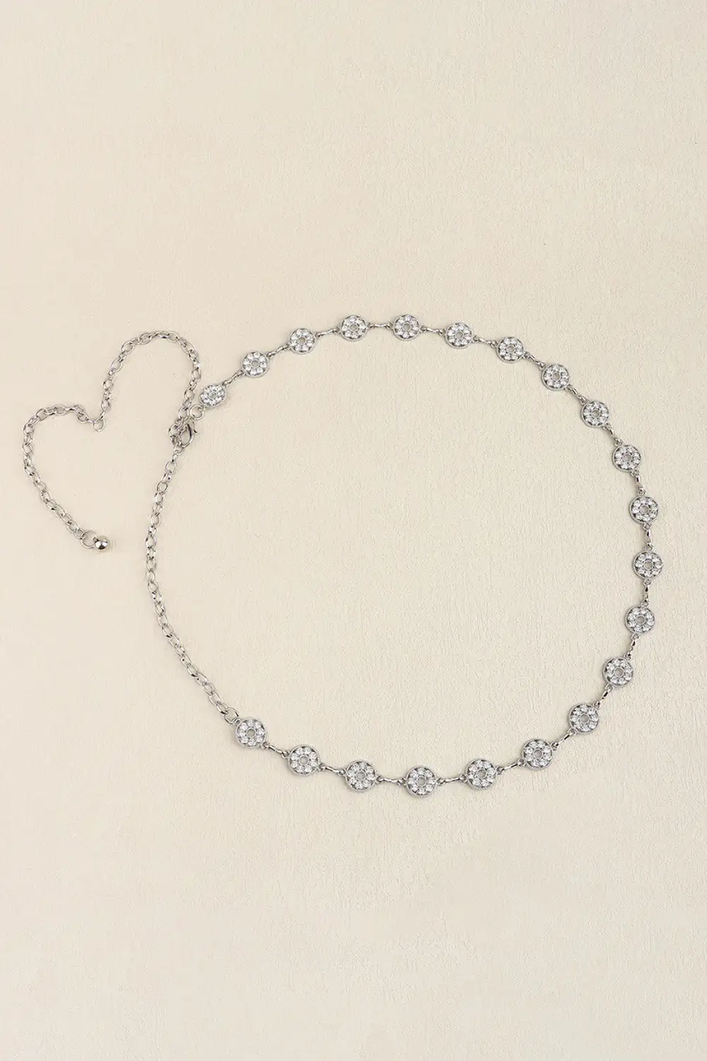 Adjustable Rhinestone-Detail Zinc-Alloy Everyday Waist Belt