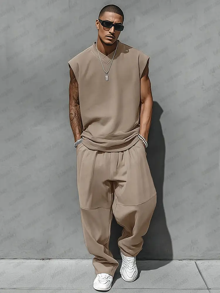 Cotton Blend Tank & Balloon Pants Set