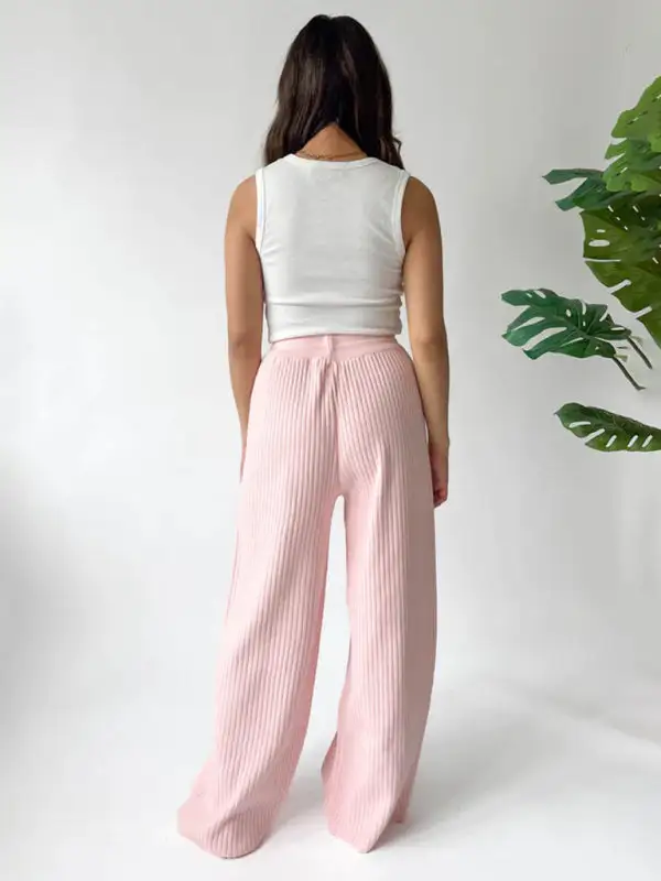 Drawstring Loose Lace Straight Trousers Pants
