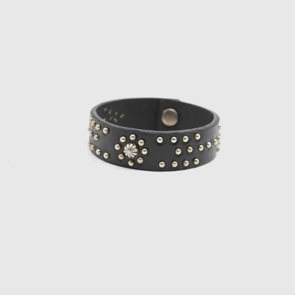 Slim Studded Leather Bracelet