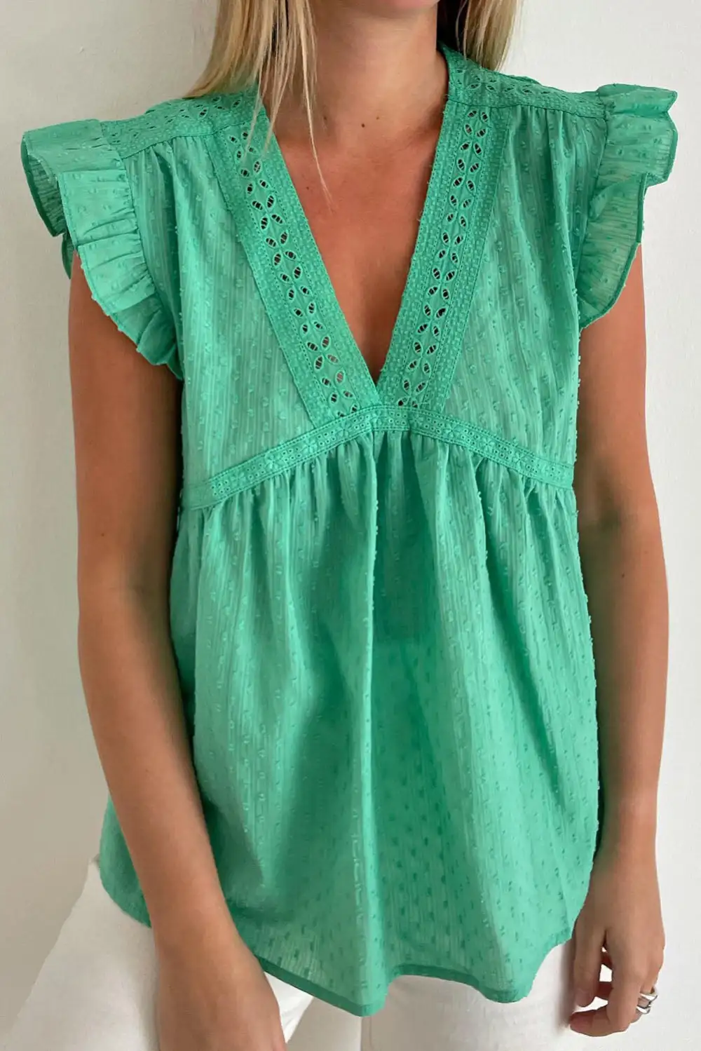 Neckline Ruffle Swiss
