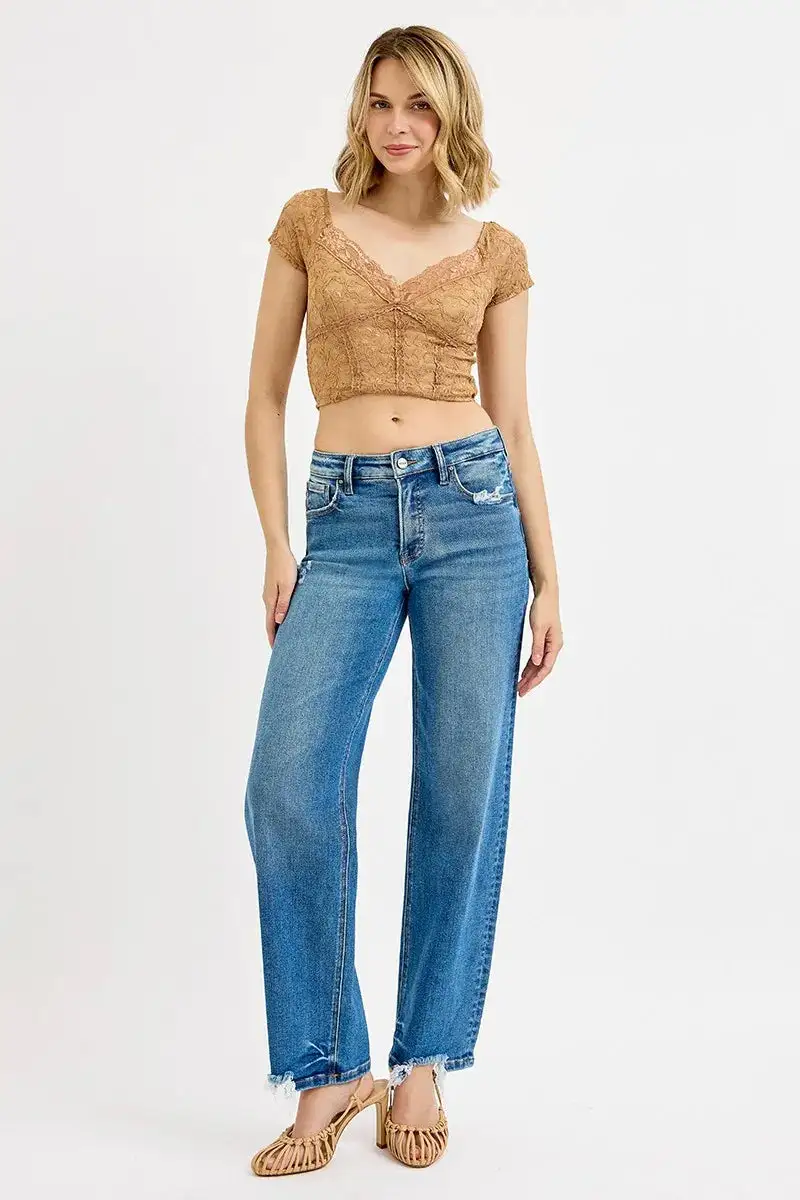 Clean Mid Rise Denim Jeans