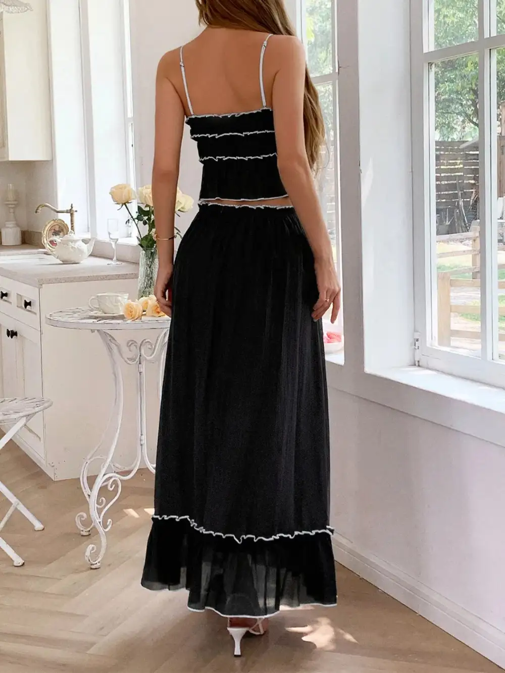Square Neck Ruched Coordinated Set