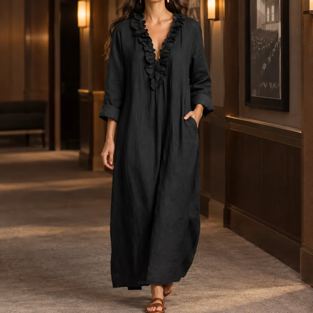 Modern Refined Women's Ruffle Maxi Dress