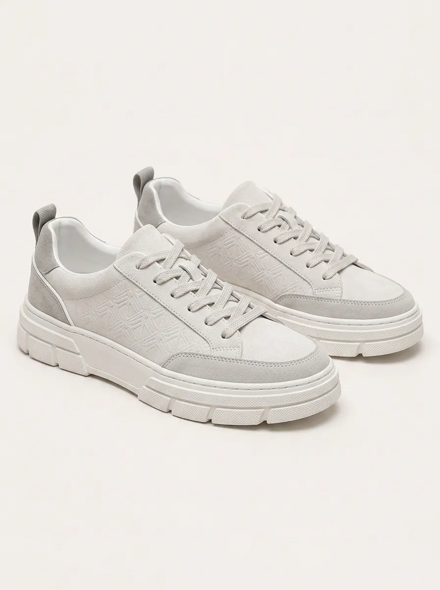 Men's Modern Casual Geometric Pattern Embossed Printed Sneakers