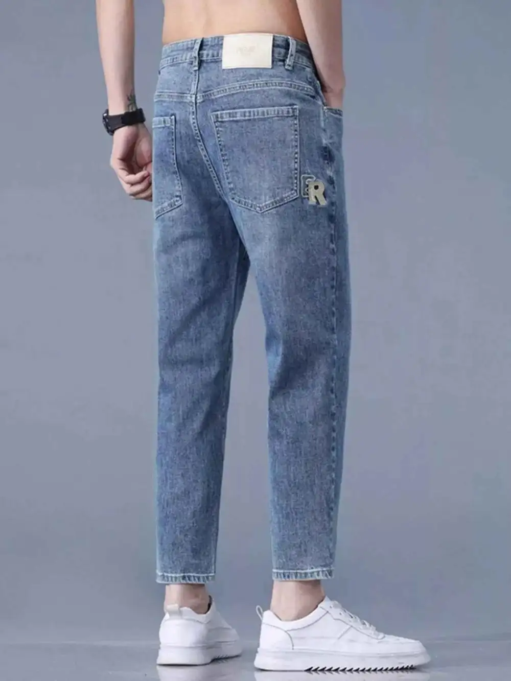 Straight-Leg Wash Jeans