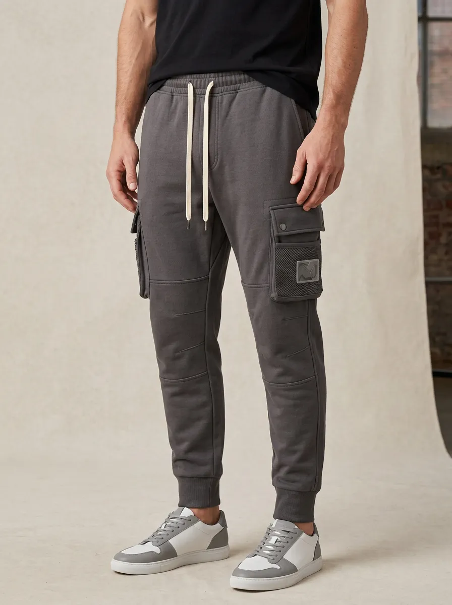 Active Graphic Print Design Men's Cargo Jogger Pants
