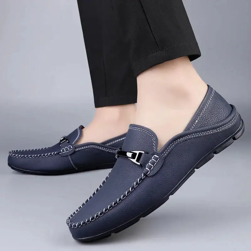 Streamlined Leather Slip-On Shoes