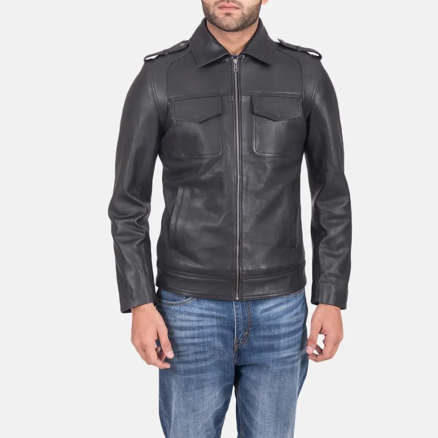 Men's Classic Utility Leather Jacket