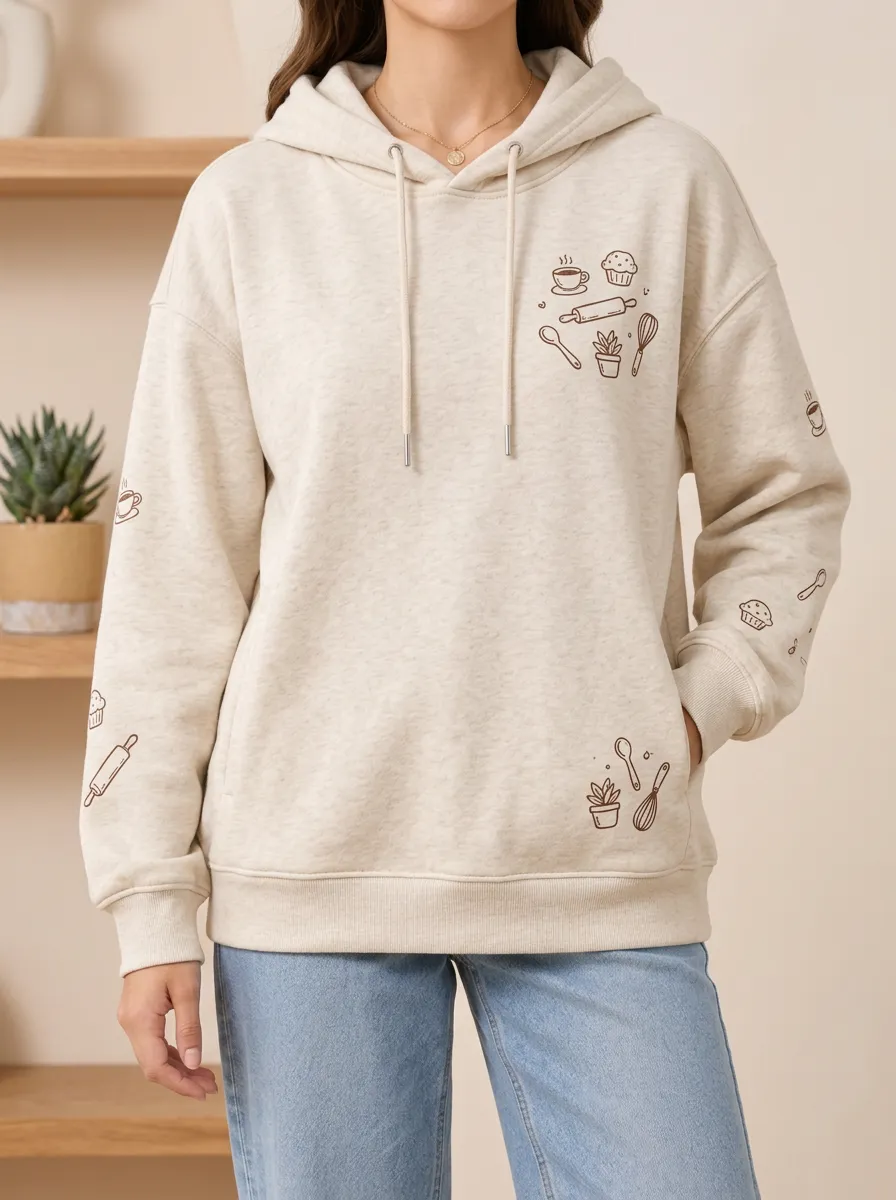 Women's Illustrated Illustrated Motif Hoodie