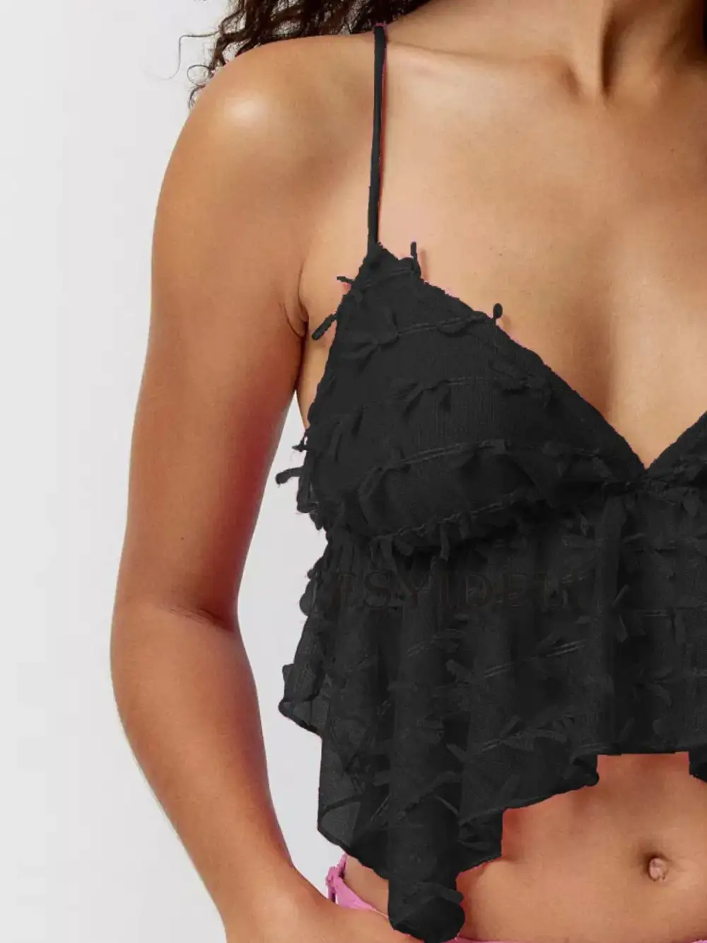 Sheer Lace Cami Top With Delicate Trim