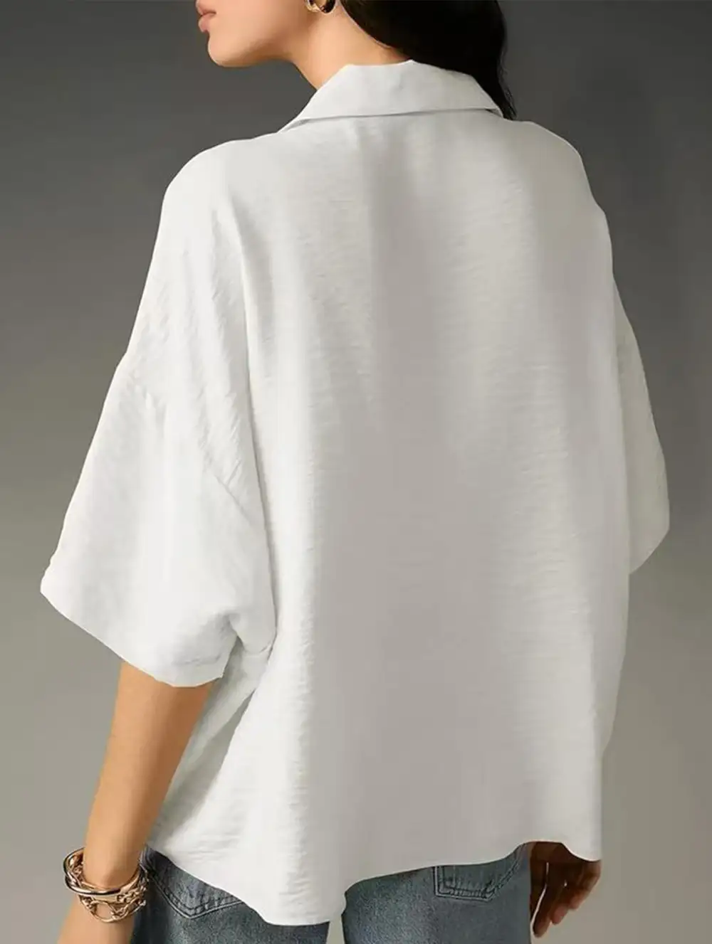 Textured Short Sleeve Lapel Shirt