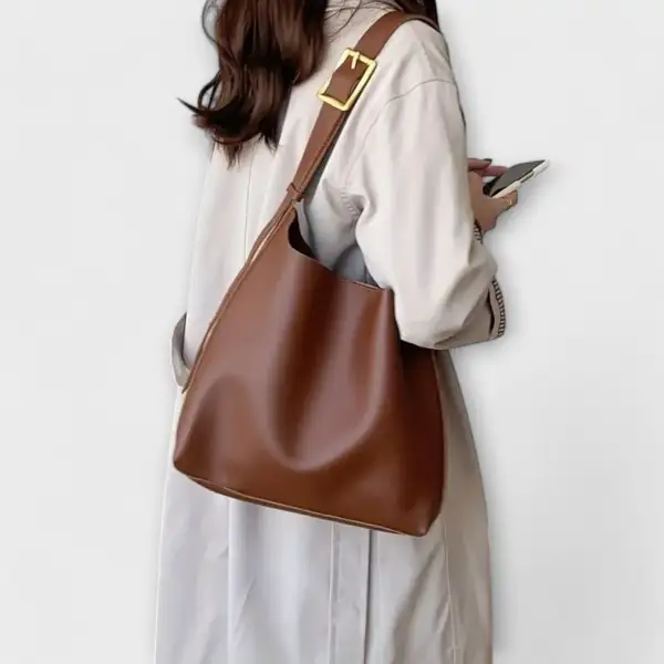 Buckle Leather Shoulder Bag