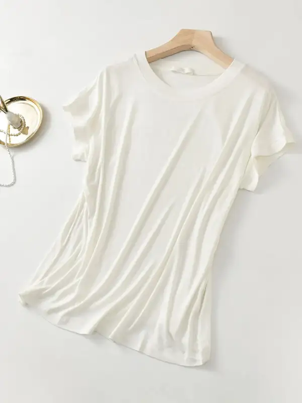 Sleek Round-Neck Short-Sleeve T-Shirt