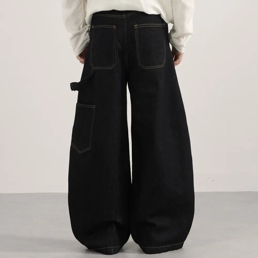 Everyday Wide Leg Cargo High Waist Denim Jeans