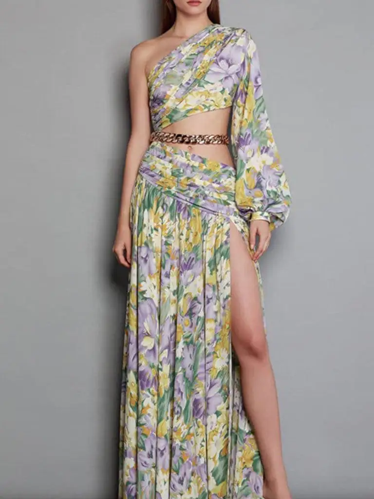 One Shoulder Maxi Dress