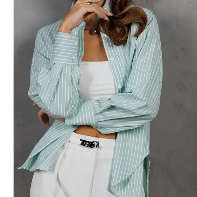 Tailored Long Sleeve Striped Casual Shirt