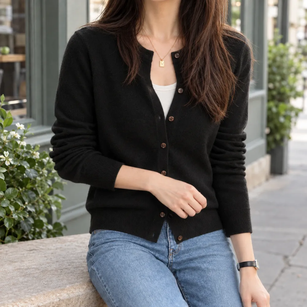 Crew Neck Cardigan