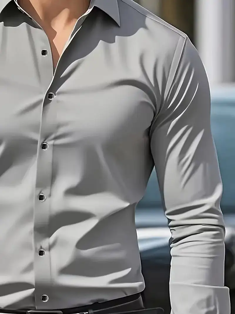Slim Fit Button Detail Casual Shirt