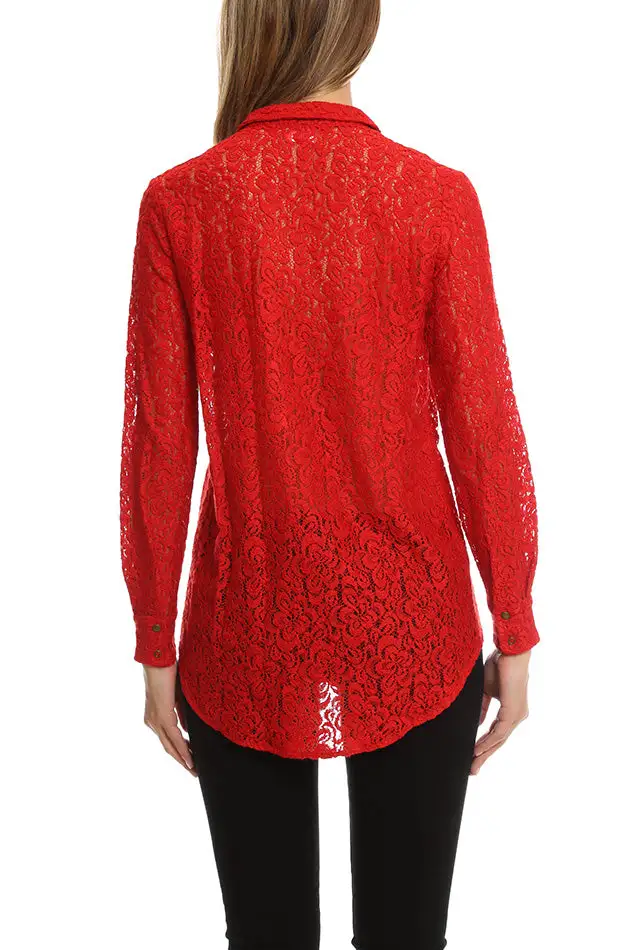 Wool Lace Blouse Shirt