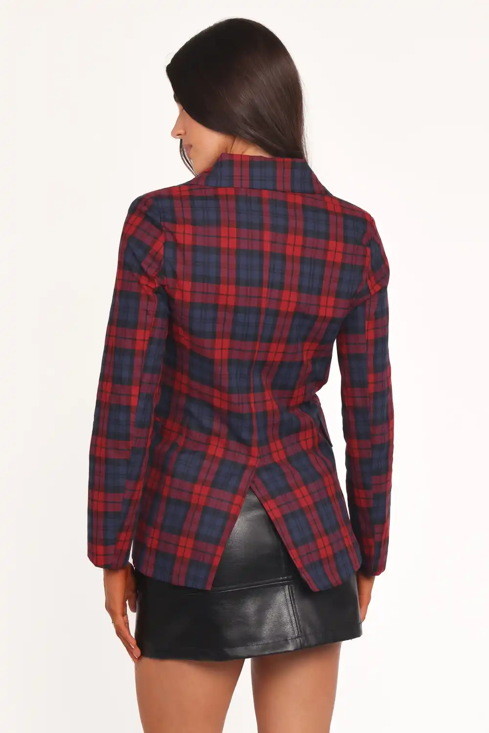 Modern Oversized Plaid Blazer