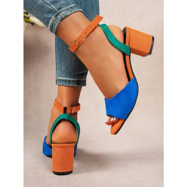 Chunky Heel Ankle Strap Sandals