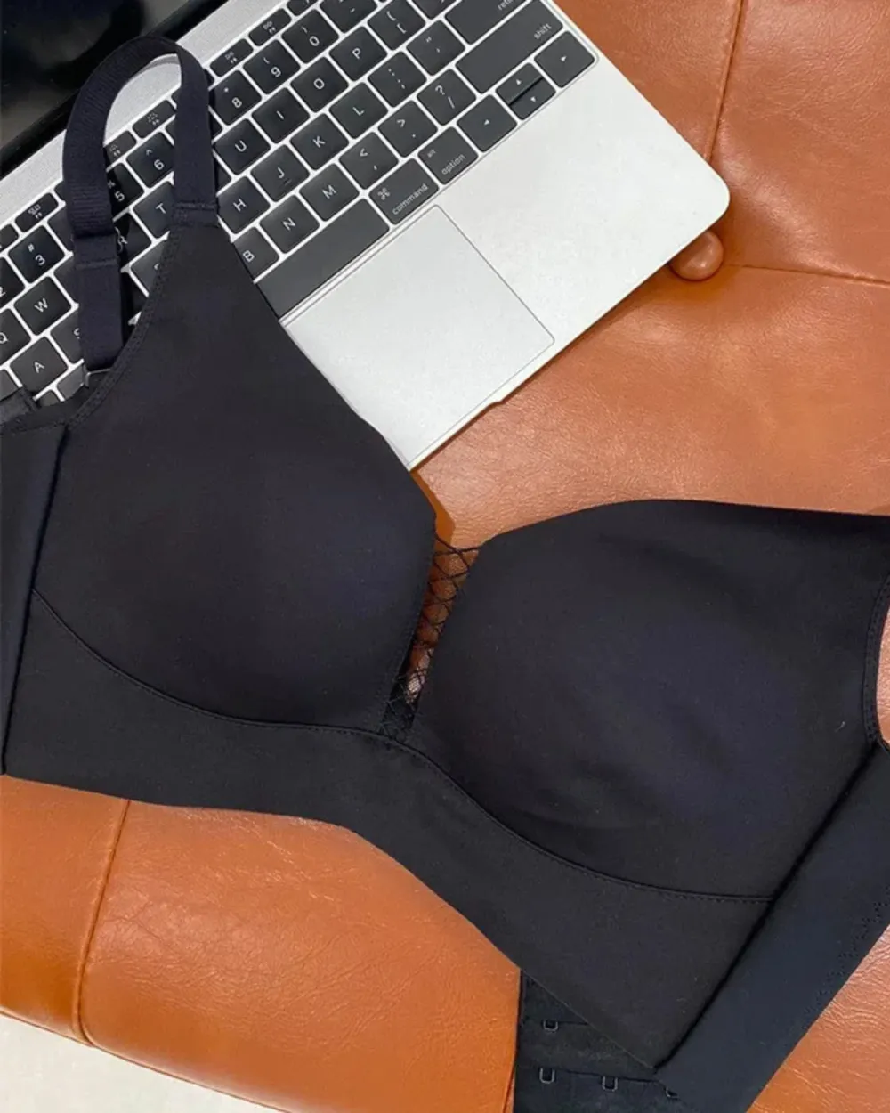 Soft Cup Bra with Decorative Mesh