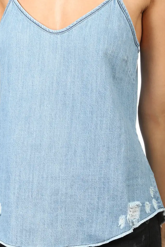 Cotton Denim Tank Top